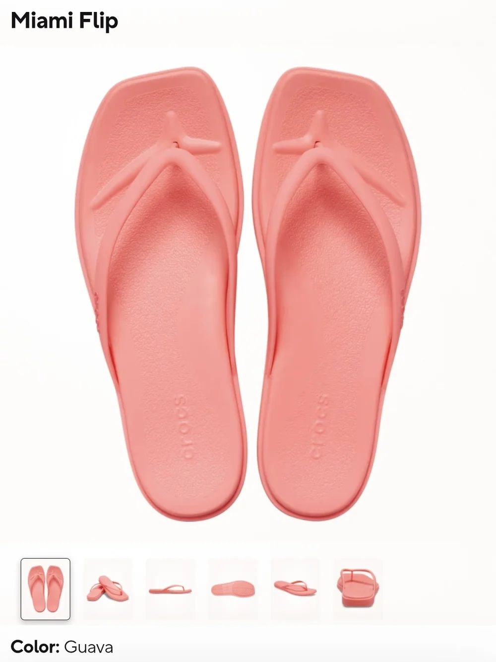CROCS Miami Flip Sandals in Guava Pink